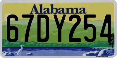 AL license plate 67DY254