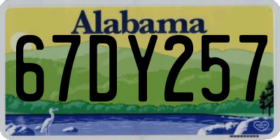 AL license plate 67DY257