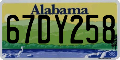 AL license plate 67DY258