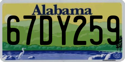 AL license plate 67DY259