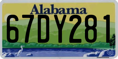 AL license plate 67DY281