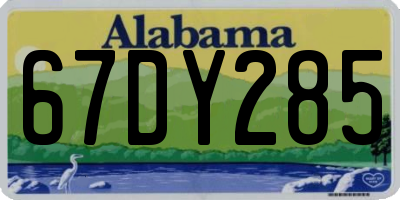 AL license plate 67DY285