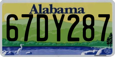 AL license plate 67DY287