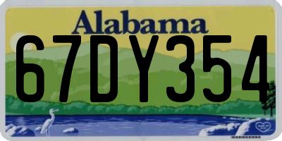 AL license plate 67DY354