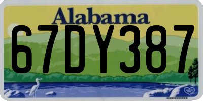 AL license plate 67DY387