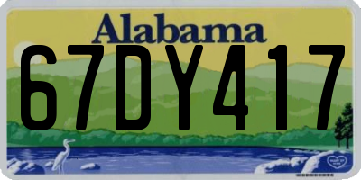 AL license plate 67DY417