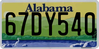 AL license plate 67DY540