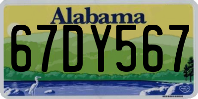 AL license plate 67DY567