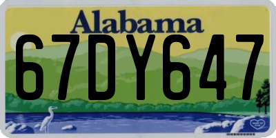 AL license plate 67DY647