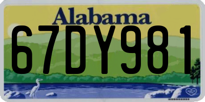 AL license plate 67DY981