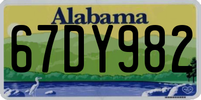 AL license plate 67DY982