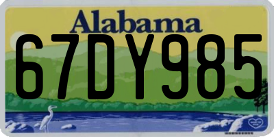 AL license plate 67DY985