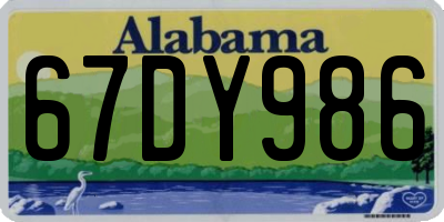 AL license plate 67DY986