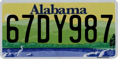 AL license plate 67DY987