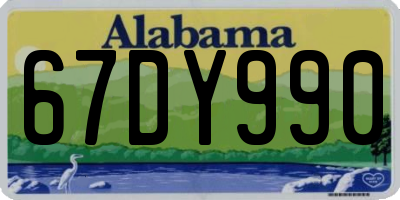 AL license plate 67DY990
