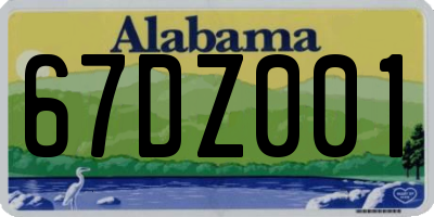 AL license plate 67DZ001