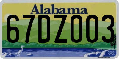 AL license plate 67DZ003