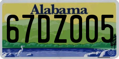 AL license plate 67DZ005