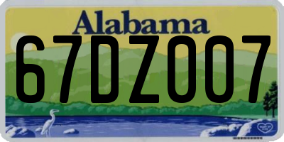 AL license plate 67DZ007