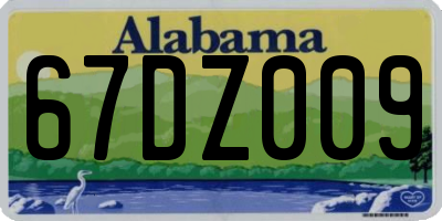 AL license plate 67DZ009