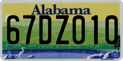 AL license plate 67DZ010