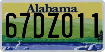AL license plate 67DZ011
