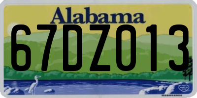 AL license plate 67DZ013