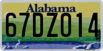 AL license plate 67DZ014