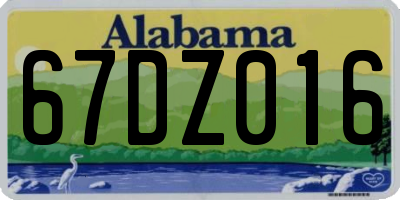 AL license plate 67DZ016