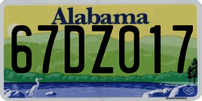 AL license plate 67DZ017