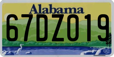 AL license plate 67DZ019