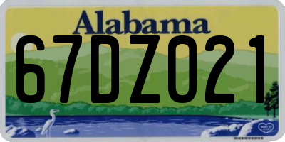 AL license plate 67DZ021