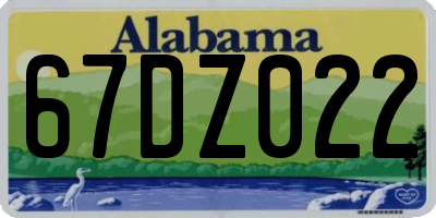 AL license plate 67DZ022