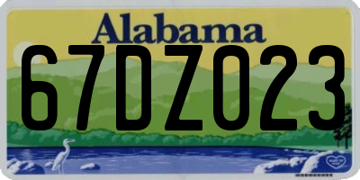 AL license plate 67DZ023