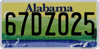 AL license plate 67DZ025