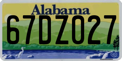 AL license plate 67DZ027