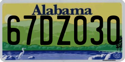 AL license plate 67DZ030