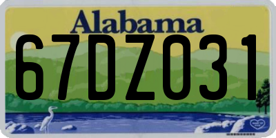 AL license plate 67DZ031