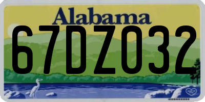 AL license plate 67DZ032