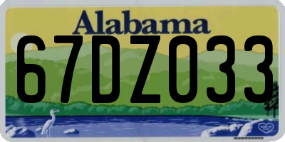 AL license plate 67DZ033