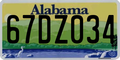 AL license plate 67DZ034