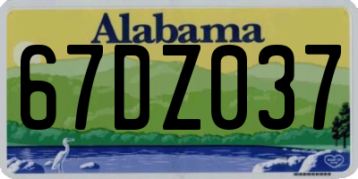 AL license plate 67DZ037