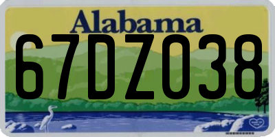 AL license plate 67DZ038