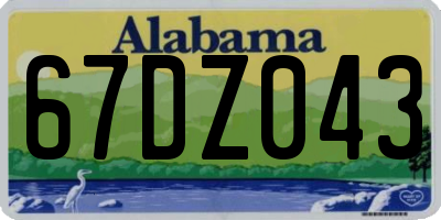 AL license plate 67DZ043