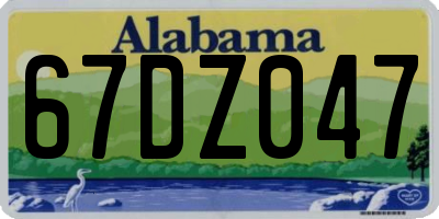 AL license plate 67DZ047