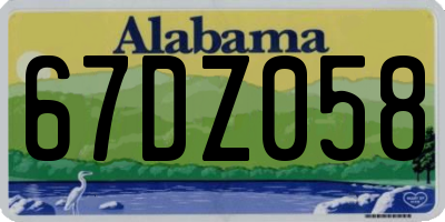AL license plate 67DZ058
