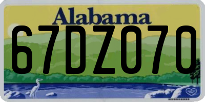 AL license plate 67DZ070