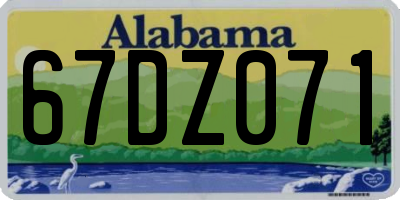 AL license plate 67DZ071