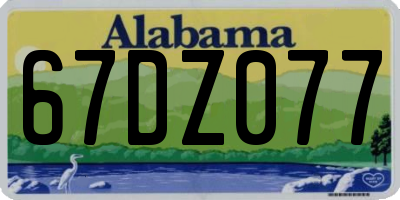 AL license plate 67DZ077