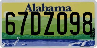 AL license plate 67DZ098